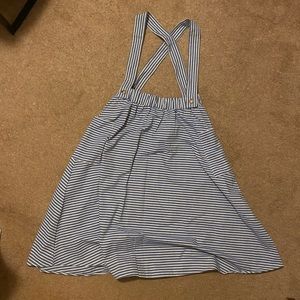 Striped skirt with suspenders